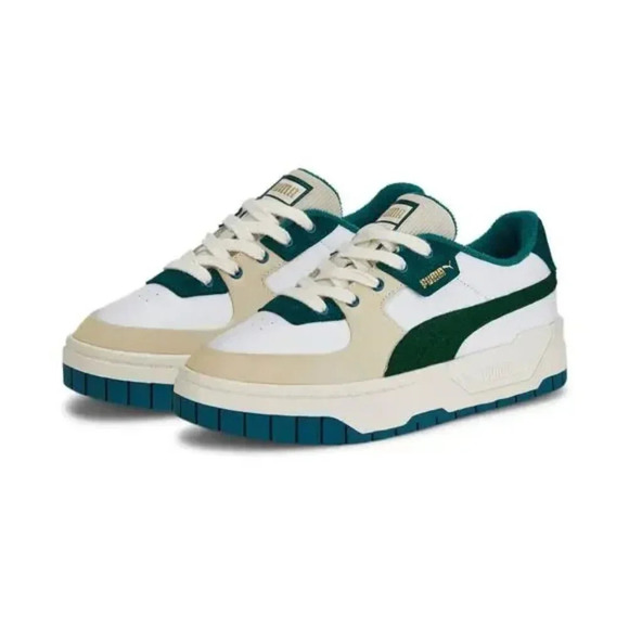 Puma  Cali Dream Ivy League Terry Sneaker White Green Size 7 - Picture 4 of 13